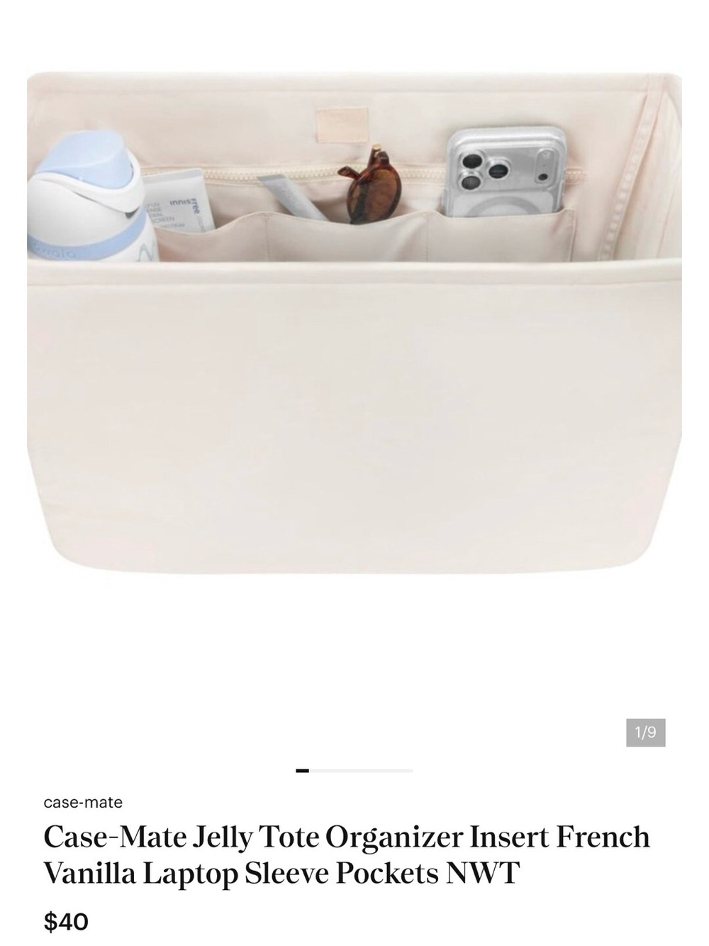 case-mate Tote Organizer Insert in Cream